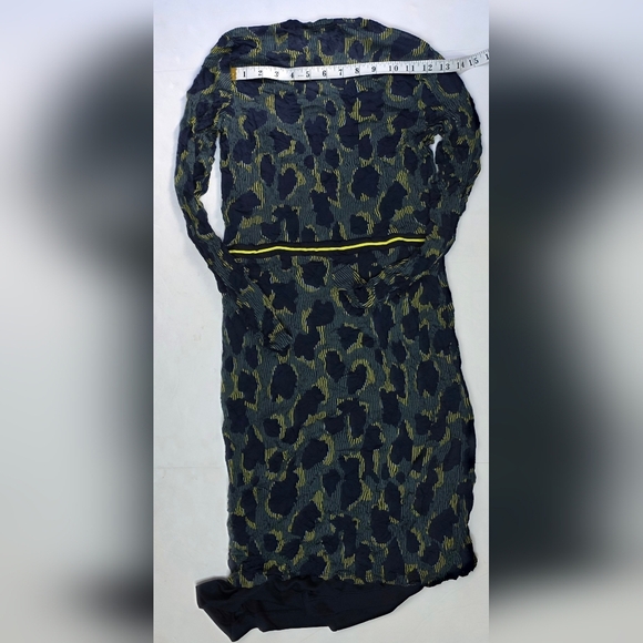 Sandwich dress,blue,yellow, black retro, med, long sleeve - Picture 7 of 16